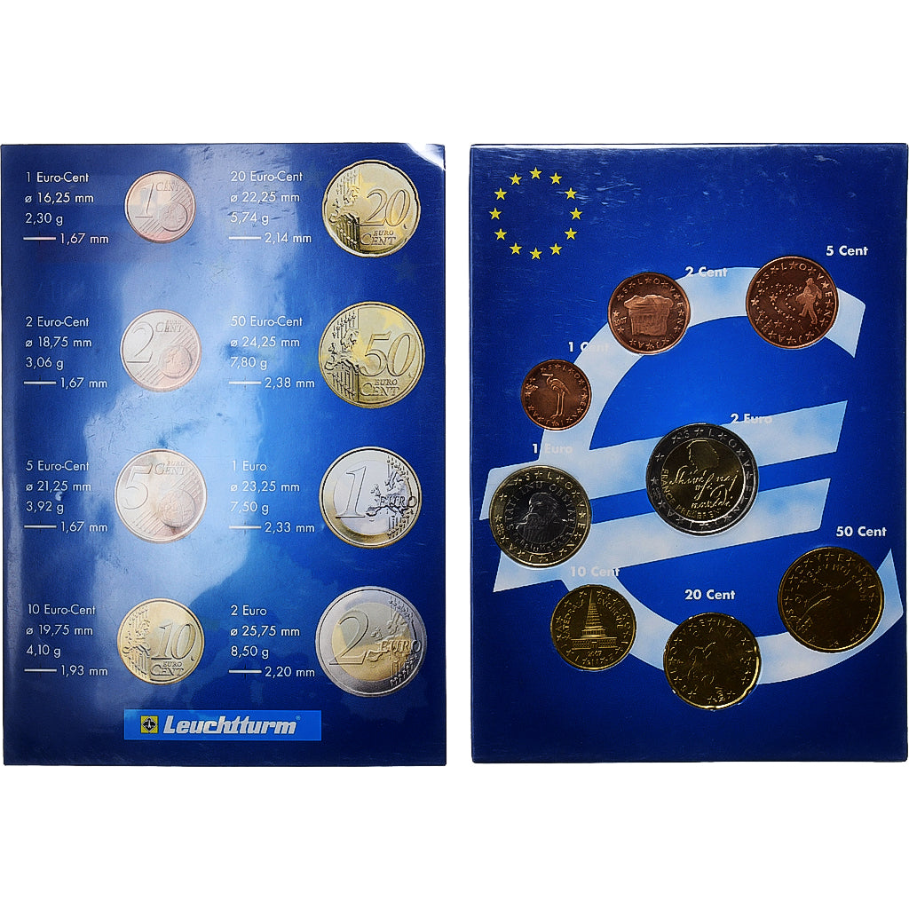 Słowenia, 
  
  Setze 1 ct. - 2 euro, 
  
  2002