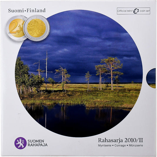 Finlandia, 
  
  Setze 1 ct. - 2 Euro + 2 €, 
  
  2010