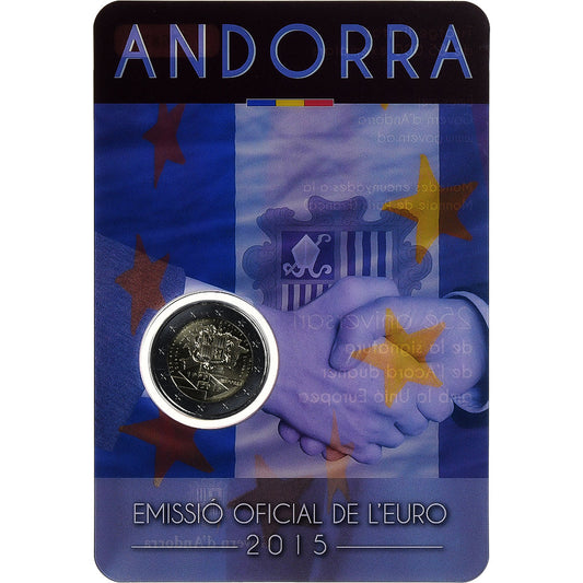 Andora, 
  
  2 euro, 
  
  25. Jahretag des Abkommens mit der EU