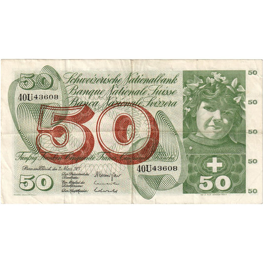 Szwajcaria, 
  
  50 Frankena, 
  
  15.01.1969