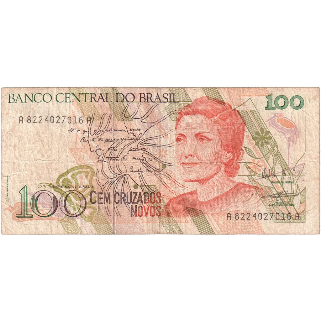 Brazylia, 
  
  100 Cruzeiros, 
  
  VF(20-25)