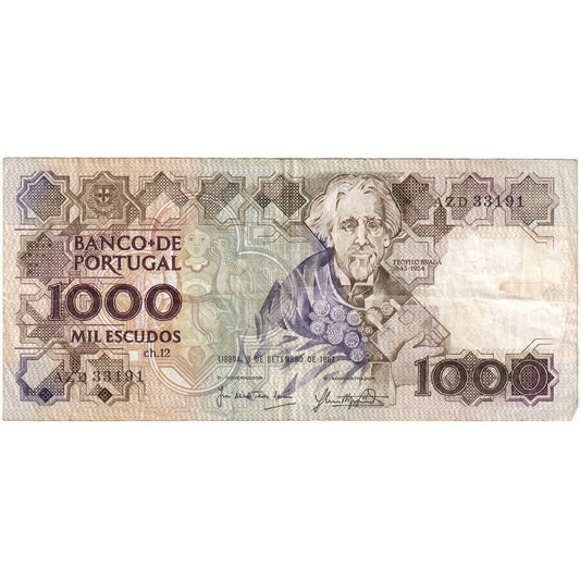 Portugalia, 
  
  1000 Escudo, 
  
  1987-09-03