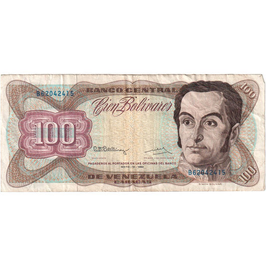 Wenezuela, 
  
  100 boliwarów, 
  
  1992-12-08