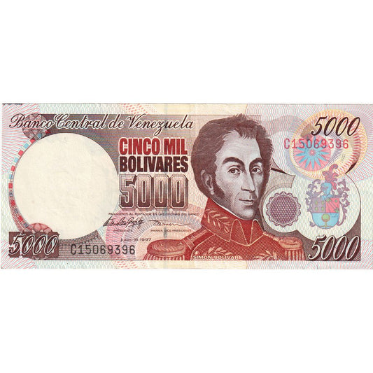 Wenezuela, 
  
  5000 boliwarów, 
  
  16.06.1997