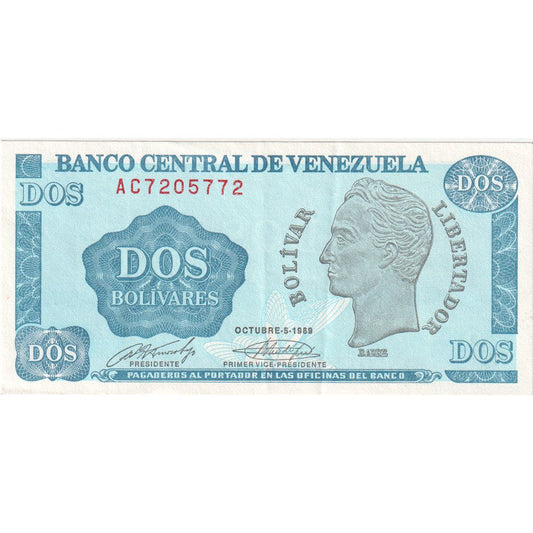 Wenezuela, 
  
  2 boliwary, 
  
  1989-10-05