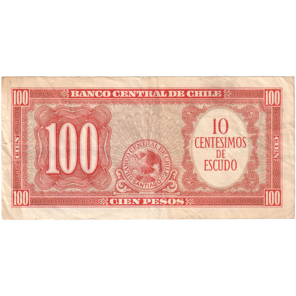 Chile, 
  
  100 peso = 10 kondorów, 
  
  WF(40-45)