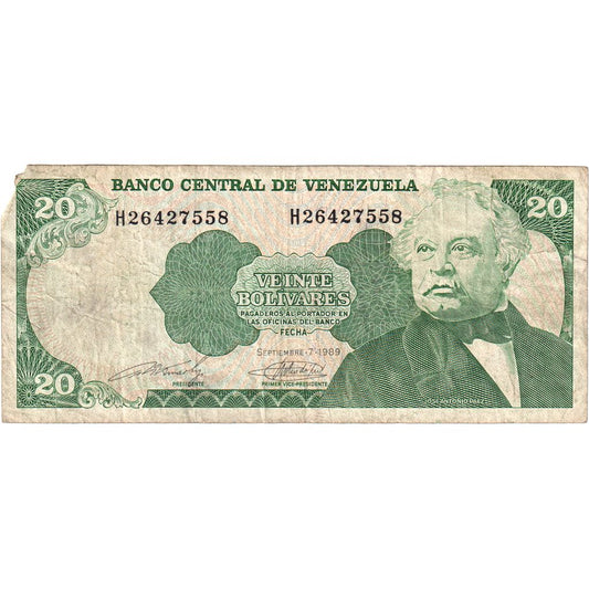 Wenezuela, 
  
  20 boliwarów, 
  
  1989-09-07