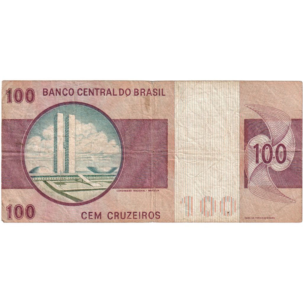 Brazylia, 
  
  100 Cruzeiros, 
  
  VF(30-35)