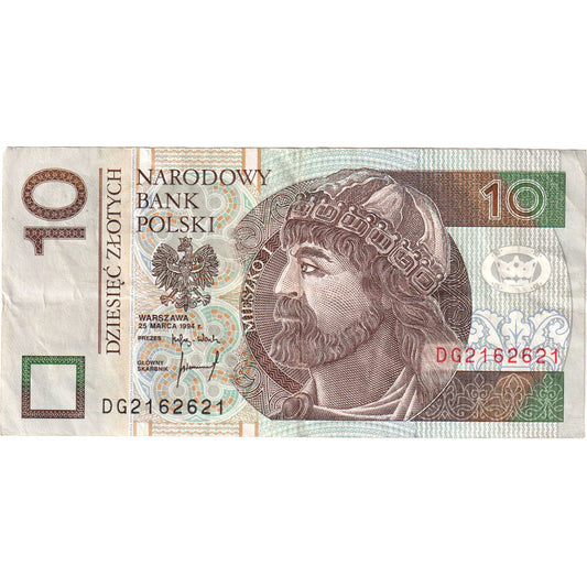 Polska, 
  
  10 złotych, 
  
  25.03.1994