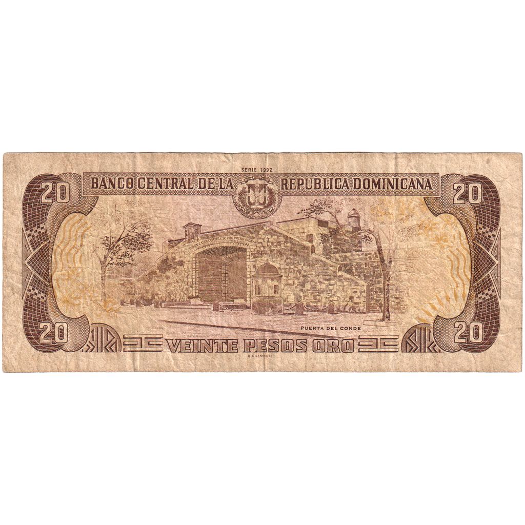 Dominikana, 
  
  20 peso Oro, 
  
  1990