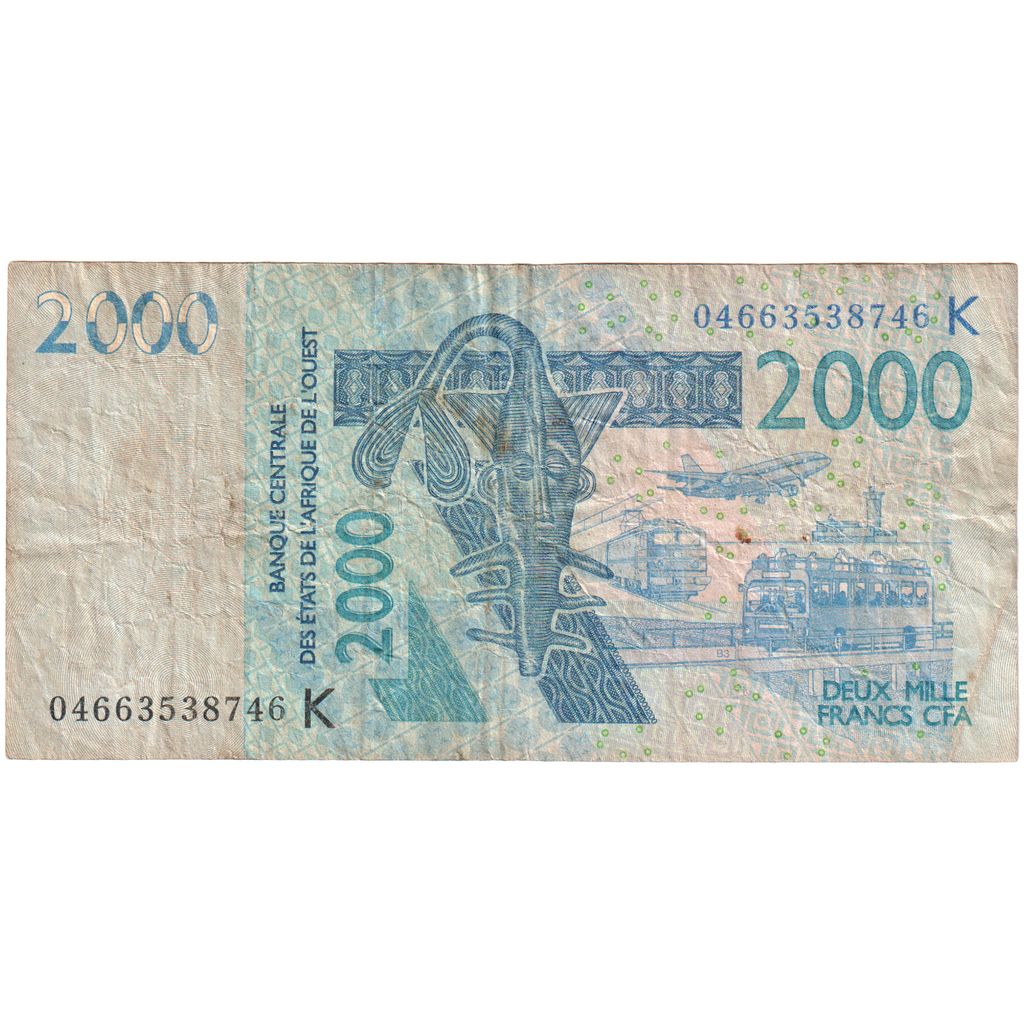 Państwa Afryki Zachodniej, 
  
  2000 franków, 
  
  VF(30-35)