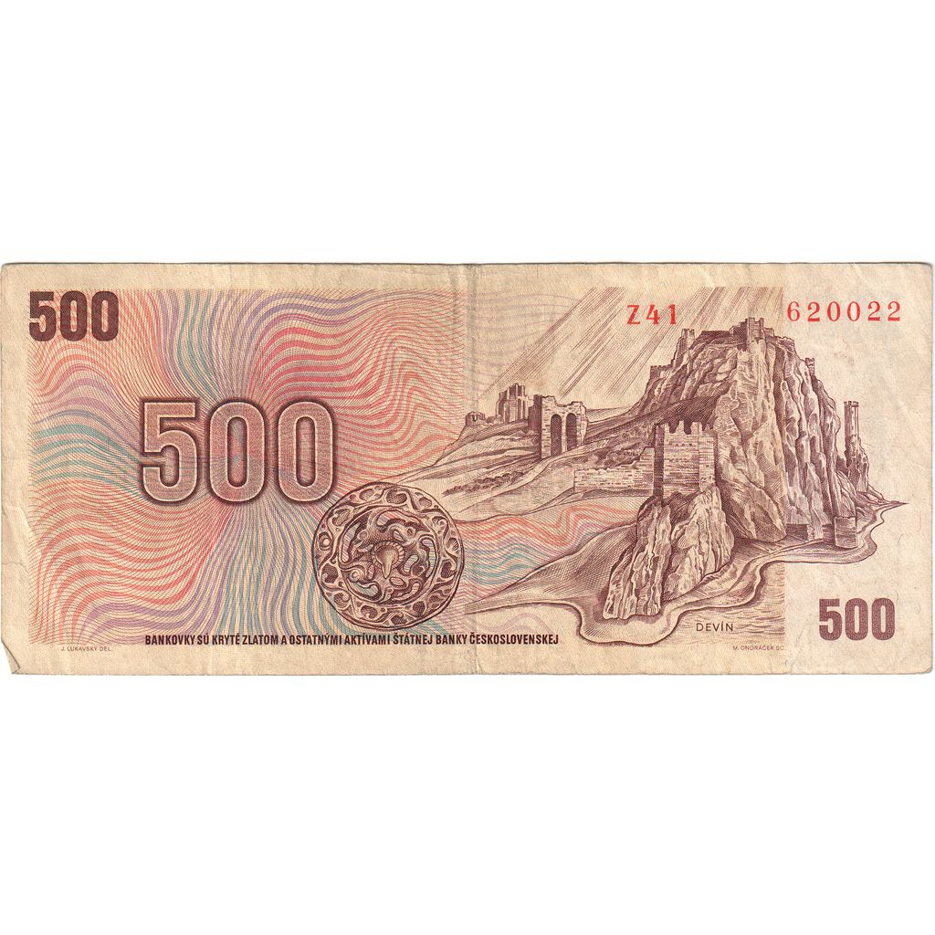 Czechosłowacja, 
  
  500 koron, 
  
  VF(30-35)