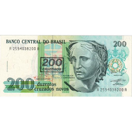 Brazylia, 
  
  200 Cruzeiros na 200 Cruzados Novos, 
  
  UNC(65-70)