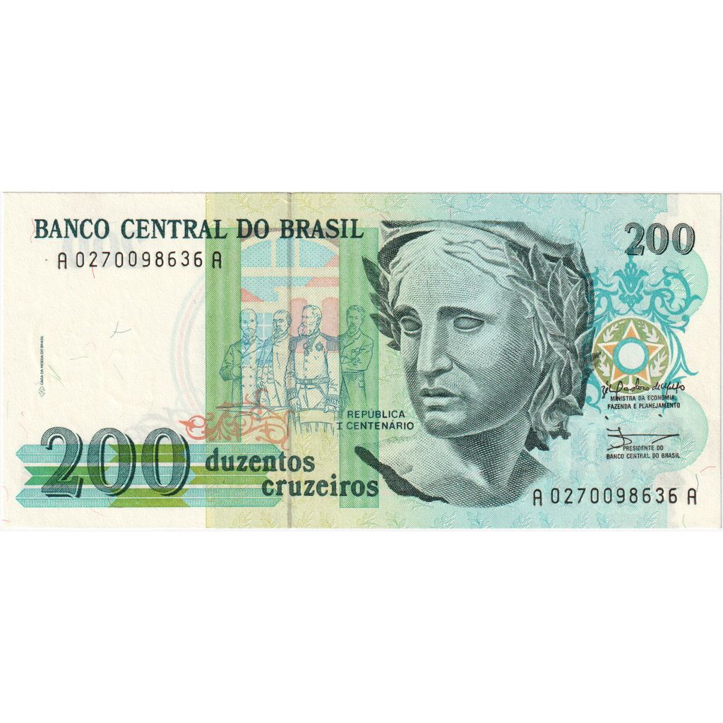 Brazylia, 
  
  200 Cruzeiros, 
  
  UNC(65-70)