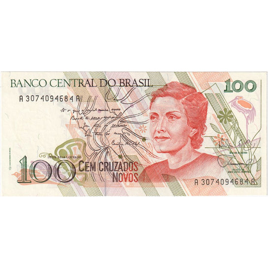 Brazylia, 
  
  100 Cruzados Novos, 
  
  UNC(65-70)