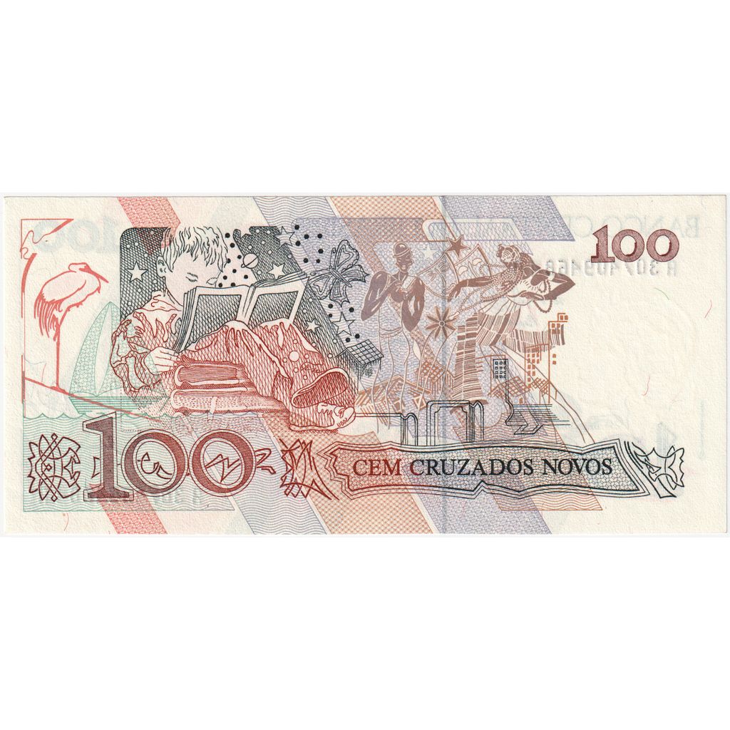 Brazylia, 
  
  100 Cruzados Novos, 
  
  UNC(65-70)