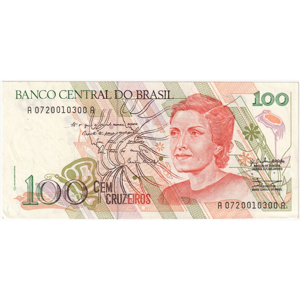 Brazylia, 
  
  100 Cruzeiros, 
  
  UNC(65-70)