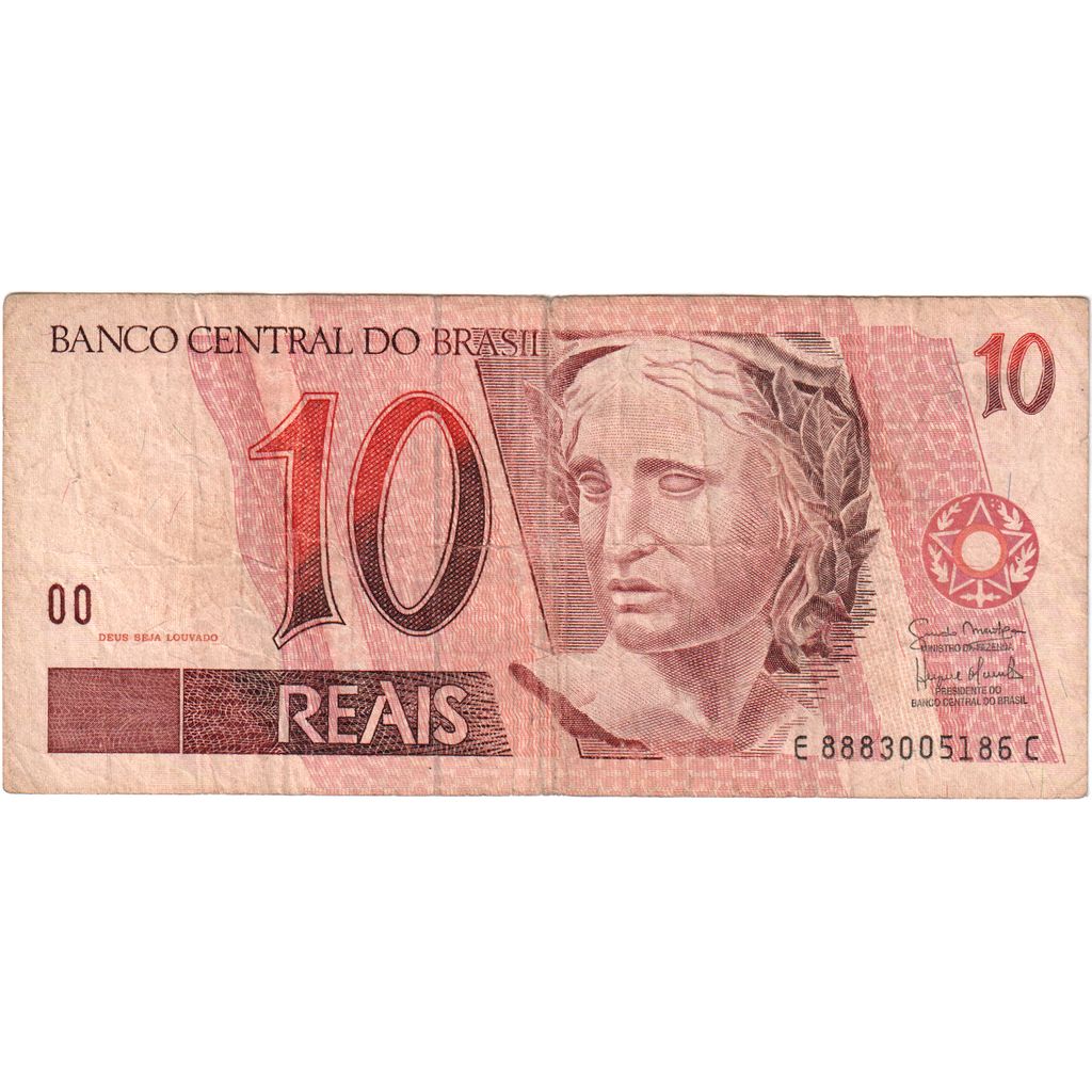 Brazylia, 
  
  10 reali, 
  
  VF(20-25)