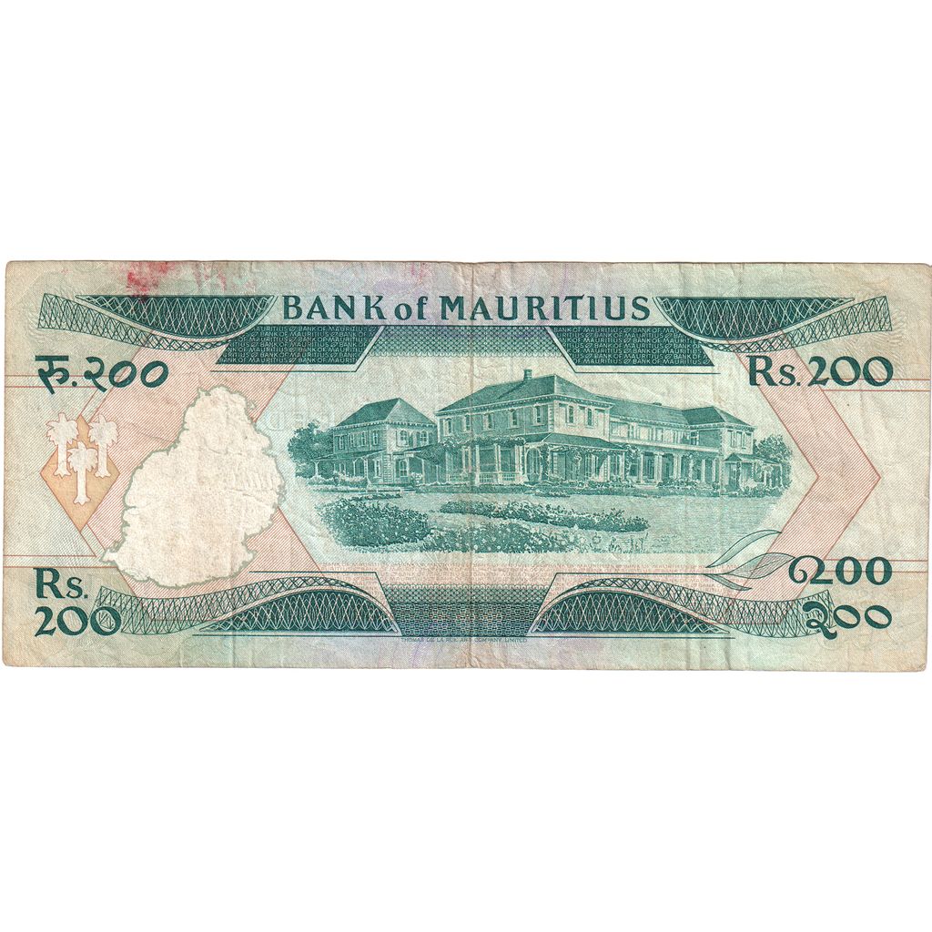 Banknot, 
  
  Mauritius, 
  
  200 rupii