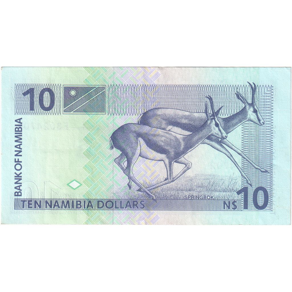 Namibia, 
  
  10 dolarów namibijskich, 
  
  UNC(65-70)