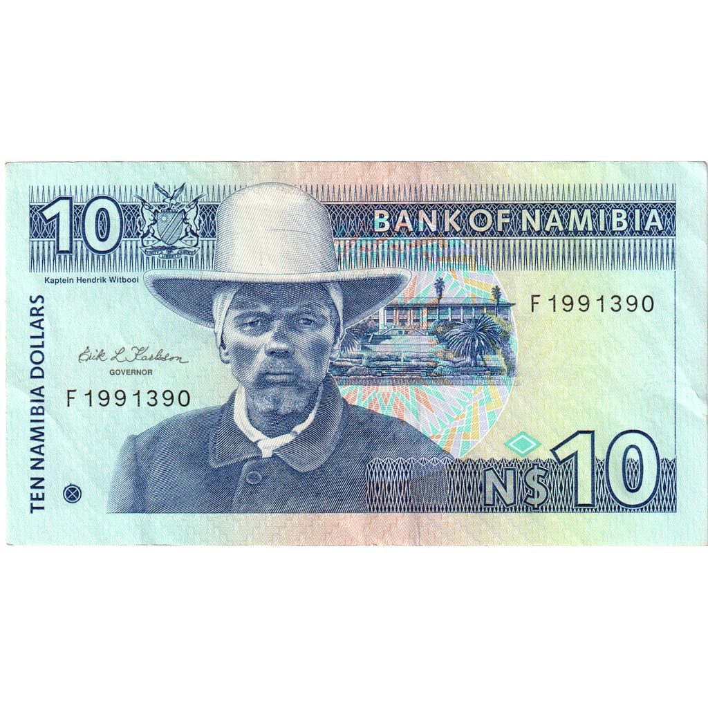 Namibia, 
  
  10 dolarów namibijskich, 
  
  UNC(63)