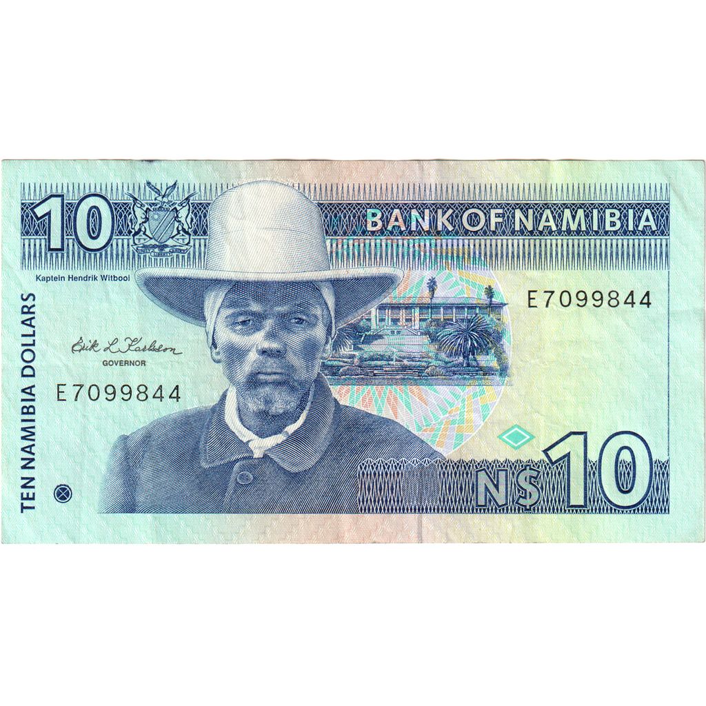 Namibia, 
  
  10 dolarów namibijskich, 
  
  WF(40-45)