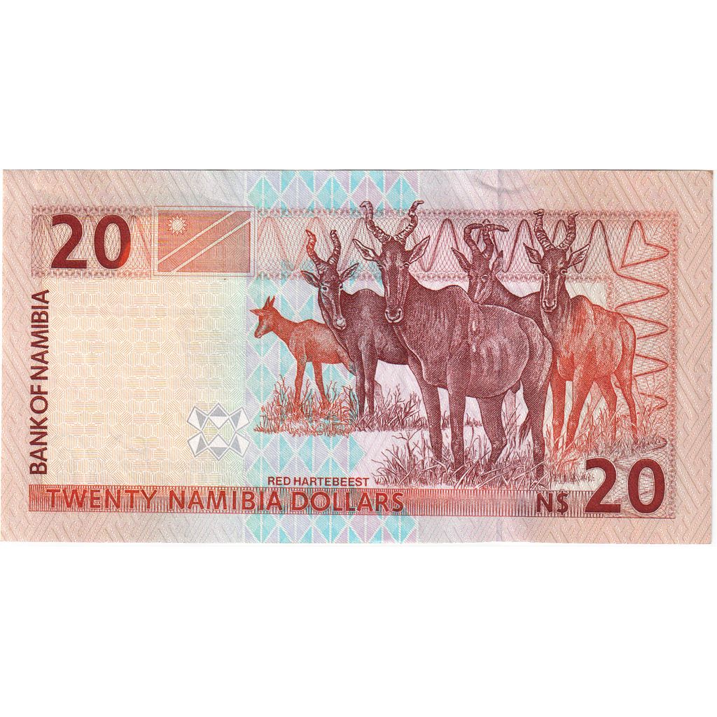 Namibia, 
  
  20 dolarów Namibii, 
  
  UNC(63)