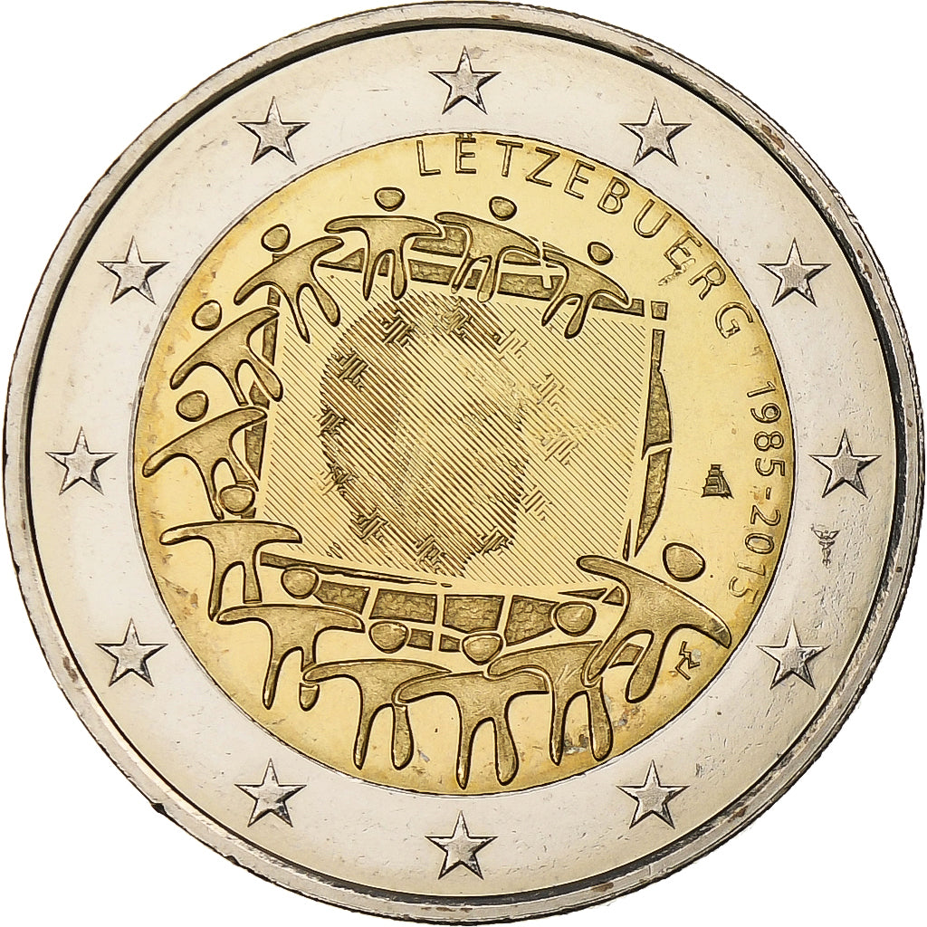 Luksemburg, 
  
  2 euro, 
  
  30 Jahre vor dem Drapeau de l'UE