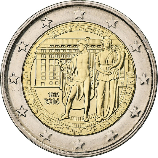 Österreich, 
  
  2 euro, 
  
  200. Jahrestag – Bank Narodowy