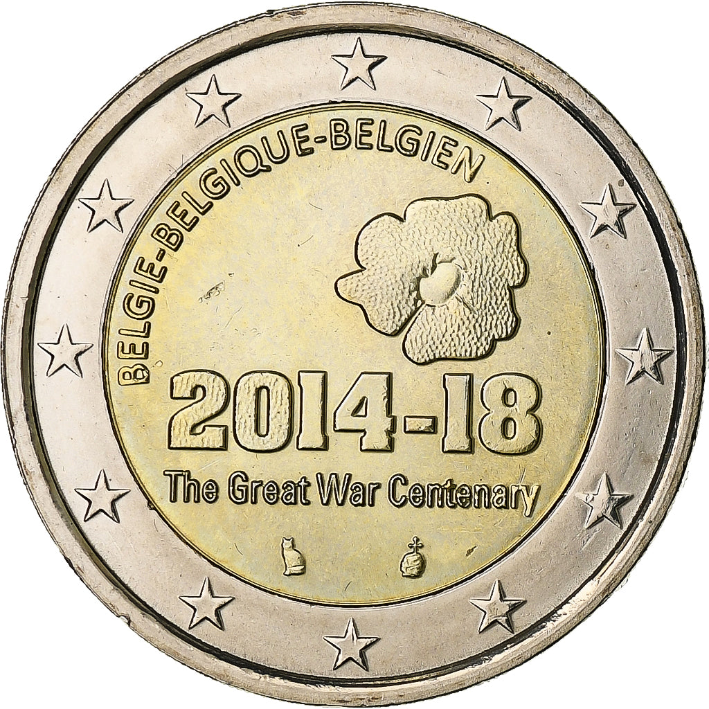 Belgia, 
  
  2 euro, 
  
  Centenaire de la Première Guerre mondiale