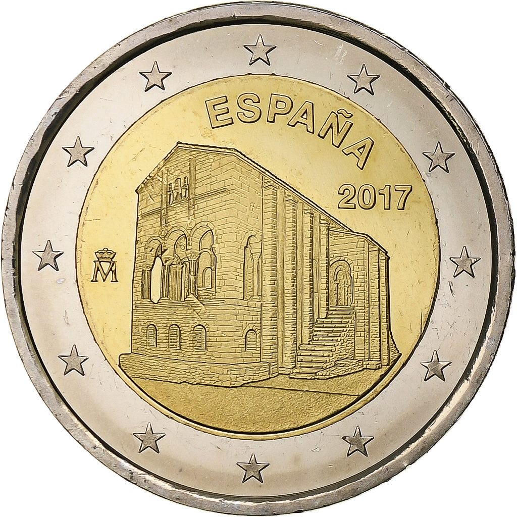 Hiszpan, 
  
  2 euro, 
  
  Kirchen von Asturien