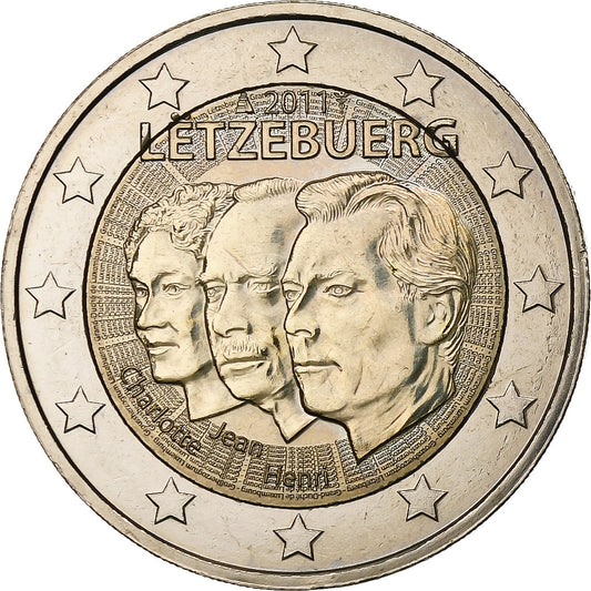 Luksemburg, 
  
  2 euro, 
  
  Jean de Luxembourg – przedstawiciel porucznika