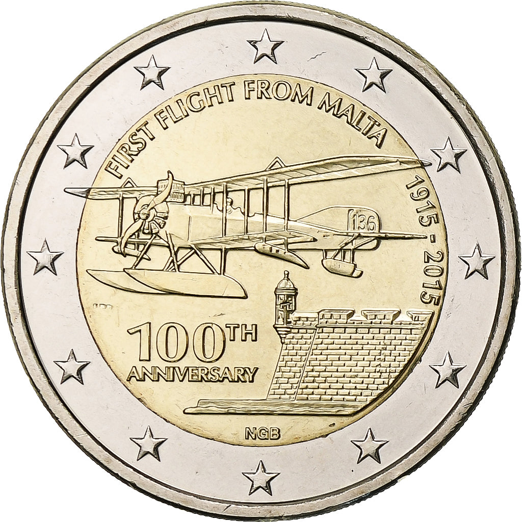 Malta, 
  
  2 euro, 
  
  Erstflugsammlung