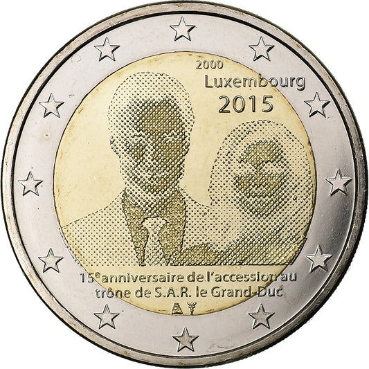 Luksemburg, 
  
  2 euro, 
  
  15. Jahretag – Thronbesteigung von Luxemburg