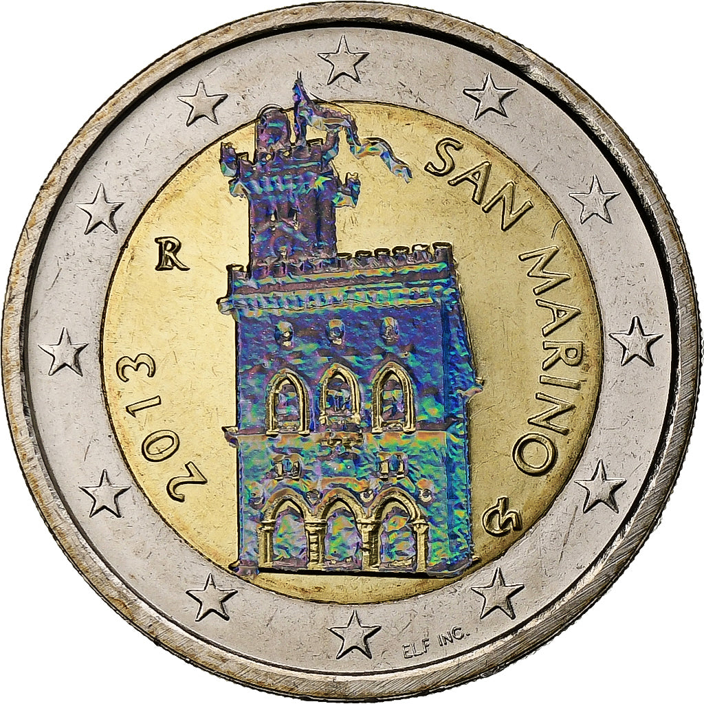 San Marino, 
  
  2 euro, 
  
  Irisierend