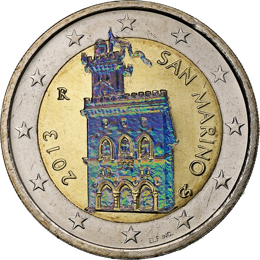 San Marino, 
  
  2 euro, 
  
  Irisierend