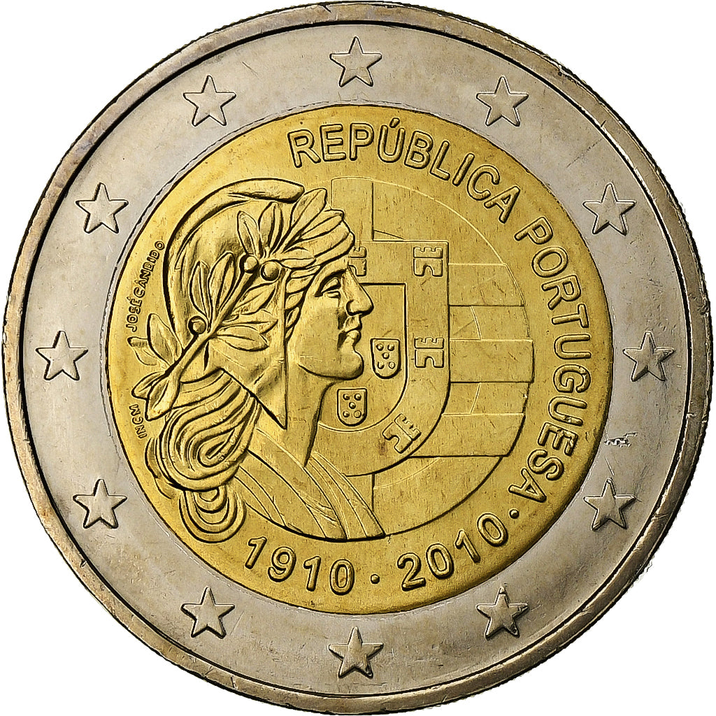 Portugalia, 
  
  2 euro, 
  
  Republika Portugalska