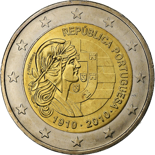 Portugalia, 
  
  2 euro, 
  
  Republika Portugalska