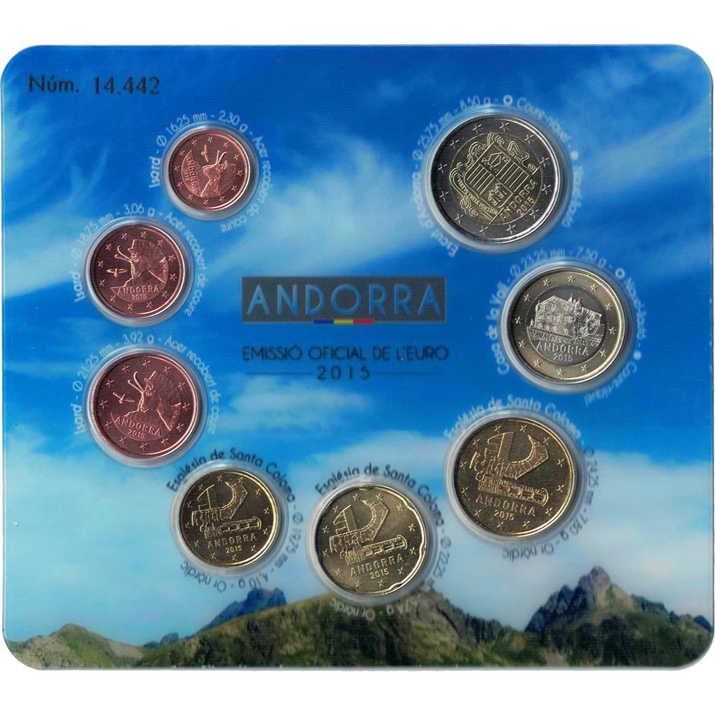 Andora, 
  
  1 cent za 2 euro, 
  
  2015