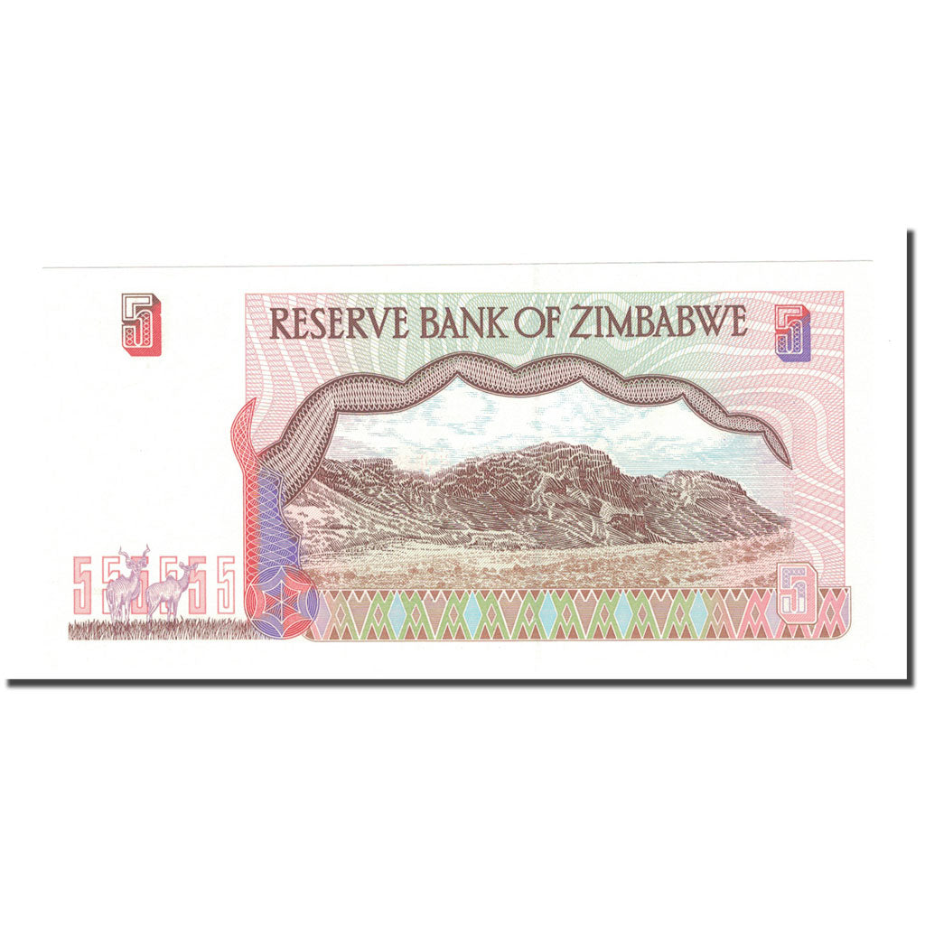 Banknot, 
  
  Zimbabwe, 
  
  5 dolarów