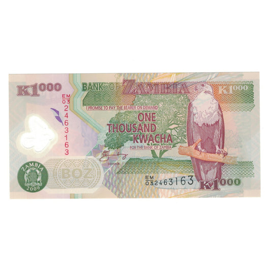 Banknot, 
  
  Zambia, 
  
  1000 Kwacha