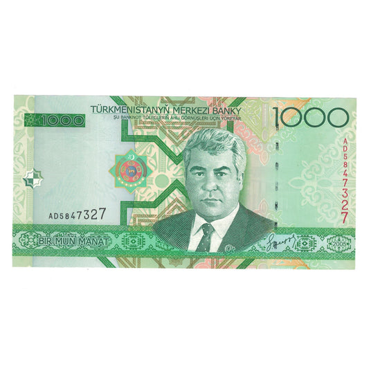 Banknot, 
  
  Turkmenistan, 
  
  1000 Manatów