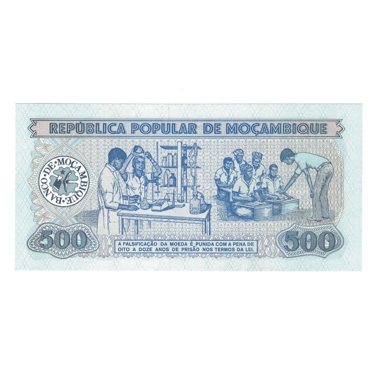 Banknot, 
  
  Mozambik, 
  
  500 Metyjczyków