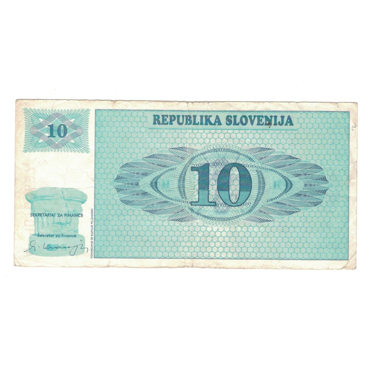 Banknot, 
  
  Słowenia, 
  
  10 (Tolarjew)