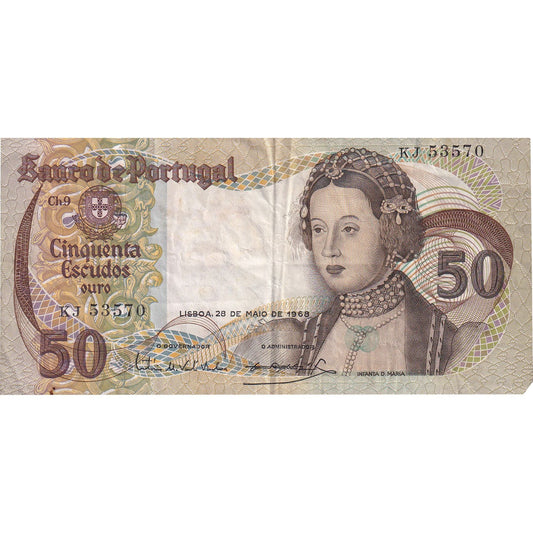 Portugalia, 
  
  50 escudo, 
  
  1968