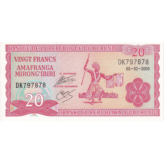 Burundi, 
  
  20 franków, 
  
  2005