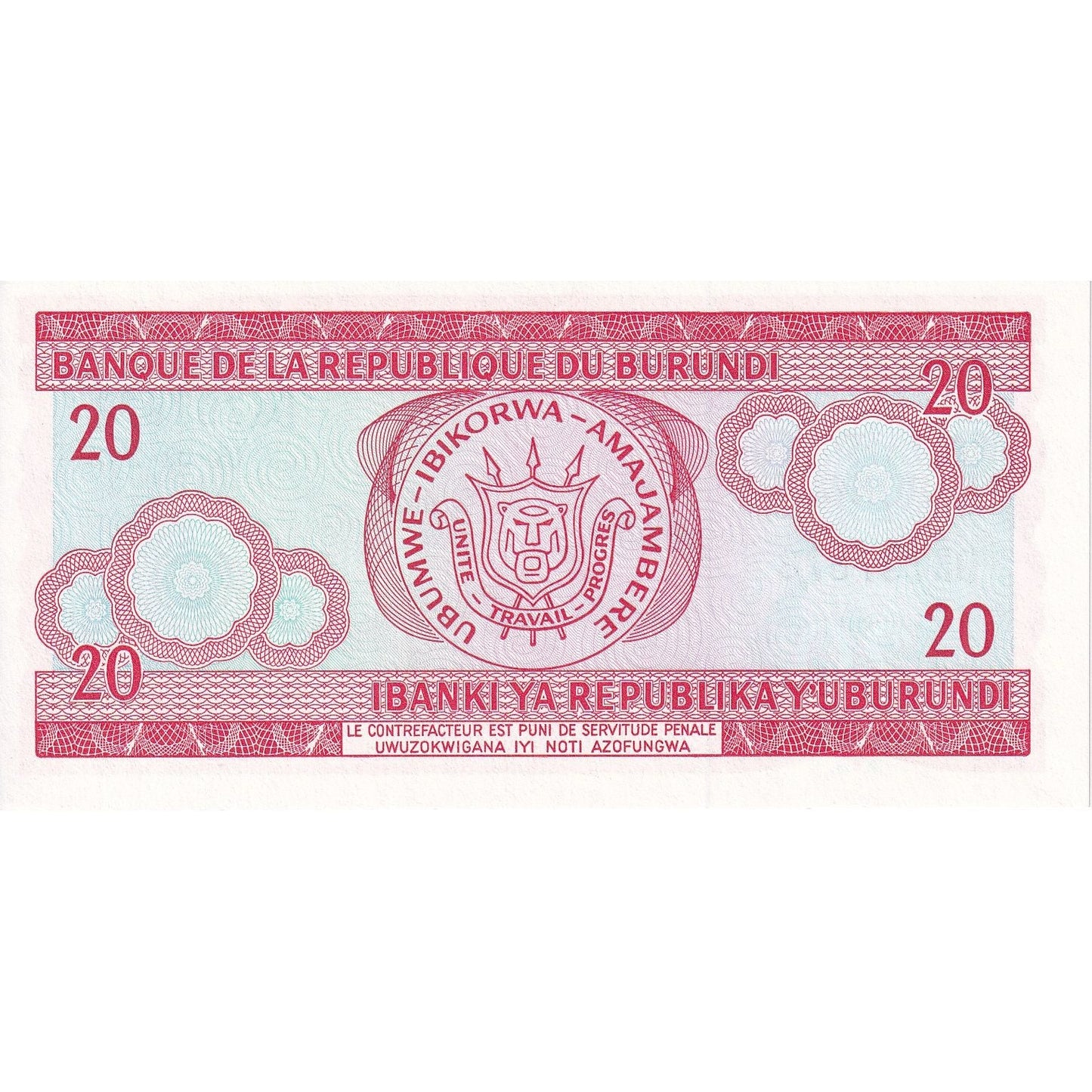 Burundi, 
  
  20 franków, 
  
  2005