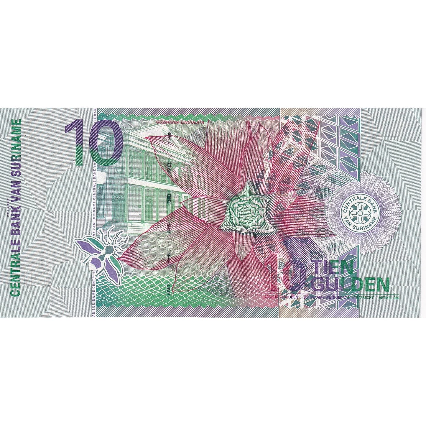 Surinam, 
  
  10 Guldenów, 
  
  2000