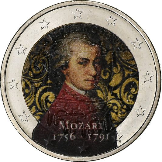 Österreich, 
  
  2 euro, 
  
  Mozarta