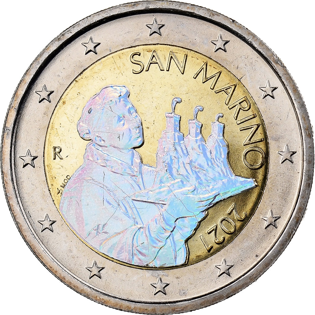 San Marino, 
  
  2 euro, 
  
  Koloriert